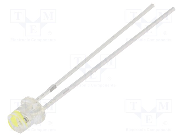 LED; 3mm; white cold; 1120÷1560mcd; 140°; 3÷5V; 20mA; Front: flat