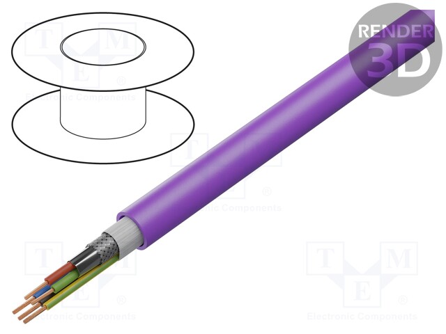 Wire; PROFIBUS,mechanical engineering; 1x2x0,64mm2+3x1mm2; Cu