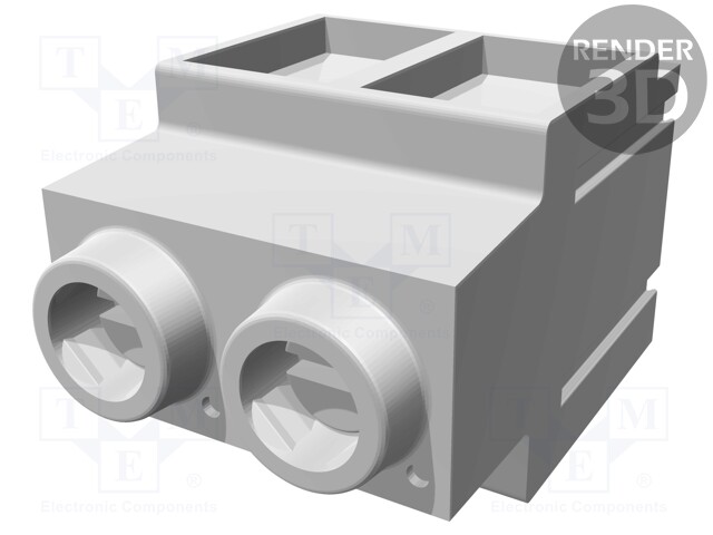 PCB terminal block; angled 90°; 10.16mm; ways: 2; on PCBs; tinned