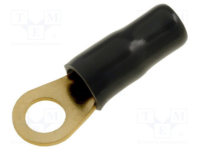 Terminal: ring; M6; 10mm2; gold-plated; insulated; black