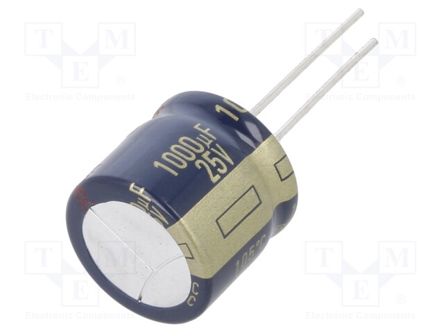 Capacitor: electrolytic; low impedance; THT; 1000uF; 25VDC; ±20%