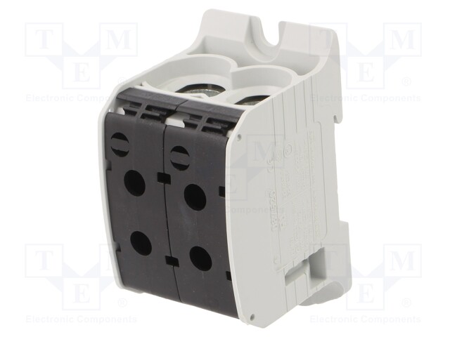 Splice terminal: rail; STB; 95mm2; ways: 1; terminals: 4; black; TS35