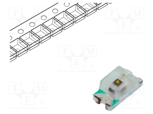 IR transmitter; 850nm; transparent; 120°; SMD; Dim: 1.6x0.8x0.6mm