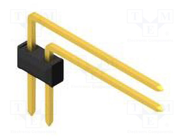 Connector: pin strips; pin header; male; PIN: 2; 2.54mm; THT; 2x1