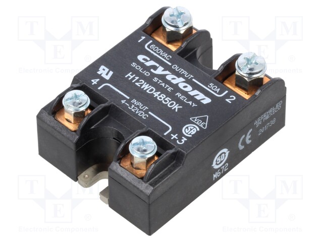 Relay: solid state; Ucntrl: 4÷32VDC; 50A; 48÷660VAC; -40÷80°C; IP00