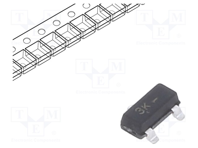 Transistor: PNP; bipolar; 30V; 100mA; 300mW; SOT23