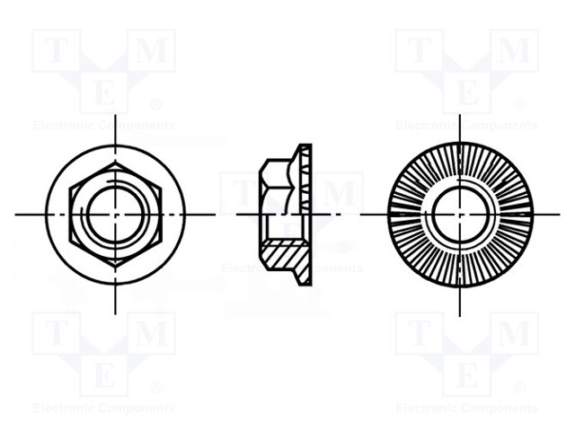 Nut; hexagonal; M5; steel; Plating: black finish; H: 4.3mm; 8mm