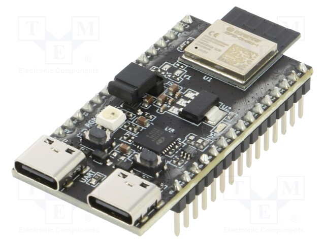 Dev.kit: IoT; ESP32-C6-MINI-1-N4; pin strips,USB C socket x2