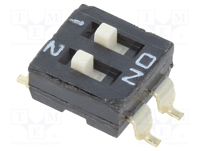 Switch: DIP-SWITCH; Poles number: 2; ON-OFF; 0.025A/24VDC; Pos: 2