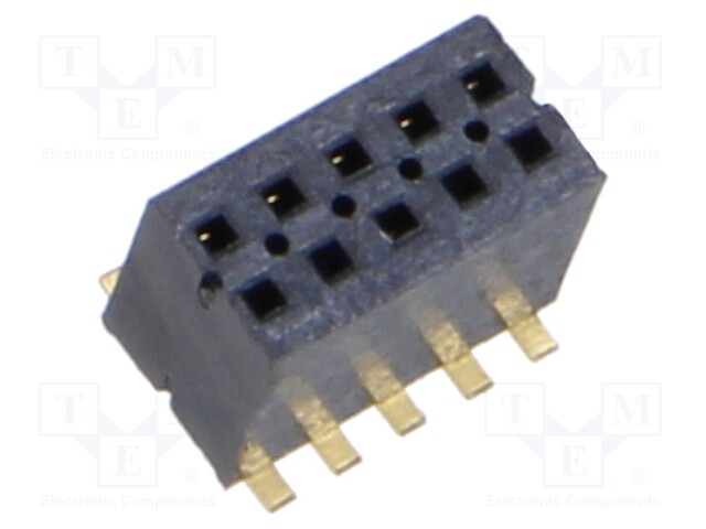 Connector: pin strips; male; PIN: 10; 1.27mm; gold-plated; SMT