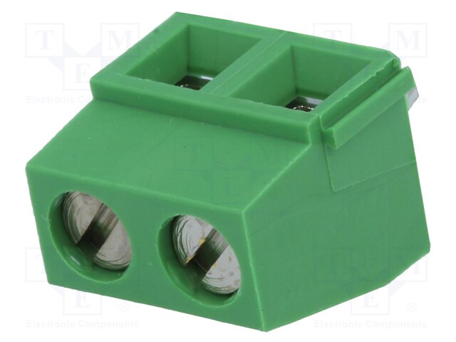 PCB terminal block; angled 90°; 5mm; ways: 2; on PCBs; 0.03÷1.5mm2