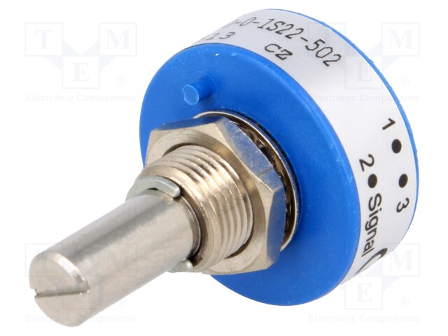 Potentiometer: shaft; single turn; 5kΩ; ±20%; 1W; linear; 6.35mm