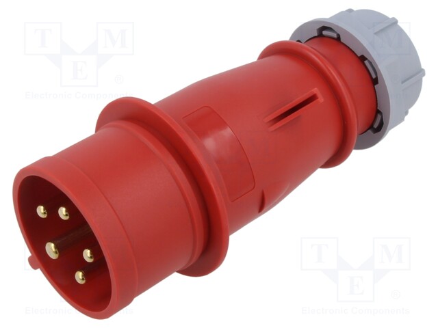 Connector: AC supply; plug; male; 32A; IEC 60309; IP44; PIN: 5E-12