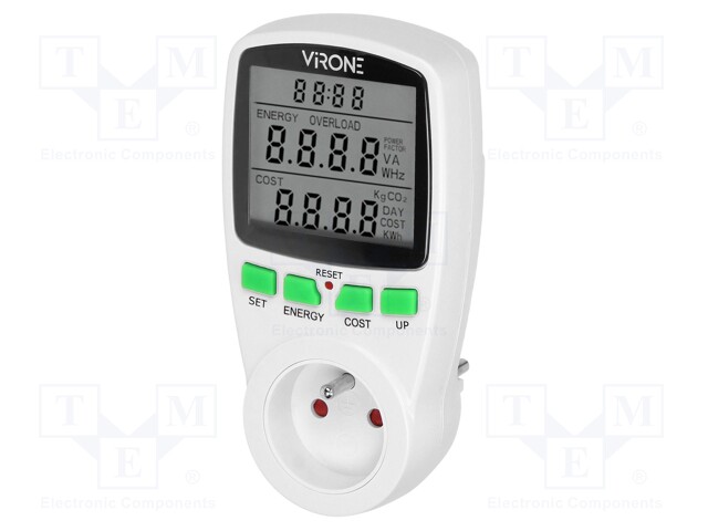 Controller; plug-in; IP20; 16A; 230VAC 50/60Hz; Display: LCD; white