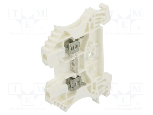 Splice terminal: rail; 2.5mm2; ways: 1; terminals: 2; white; TS35