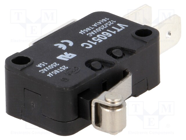 Microswitch SNAP ACTION; with lever (with roller); SPDT; Pos: 2