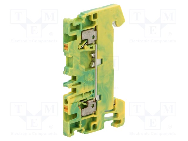 Splice terminal: rail; 1.5mm2; ways: 1; terminals: 2; yellow-green