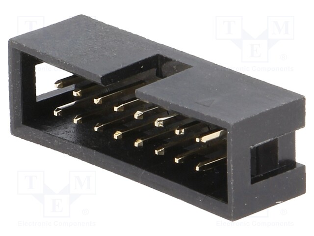 Socket; IDC; male; PIN: 16; straight; THT; gold-plated; 2.54mm