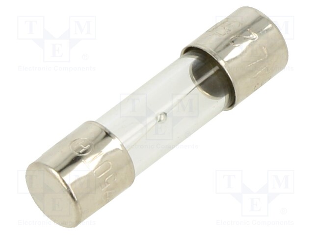 Fuse: fuse; 1.6A; 250VAC; glass; 20x5.2mm; brass; bulk