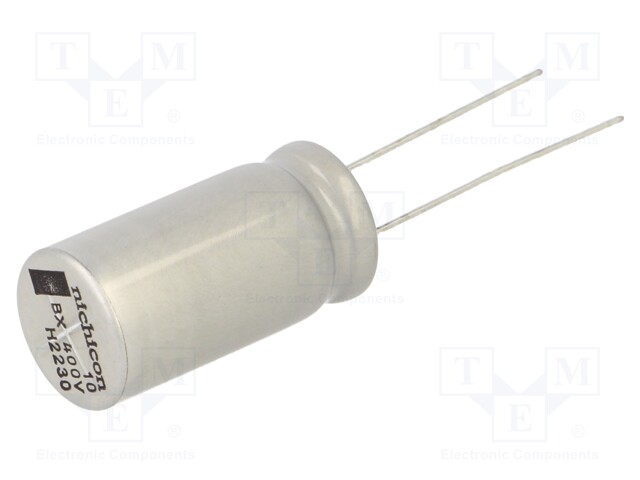 Capacitor: electrolytic; THT; 10uF; 400VDC; Ø12.5x25mm; Pitch: 5mm