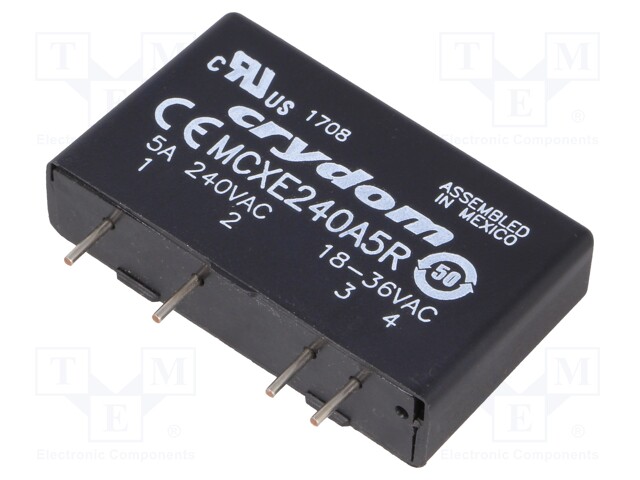Relay: solid state; Ucntrl: 18÷36VAC; 5A; 12÷280VAC; THT; SIP