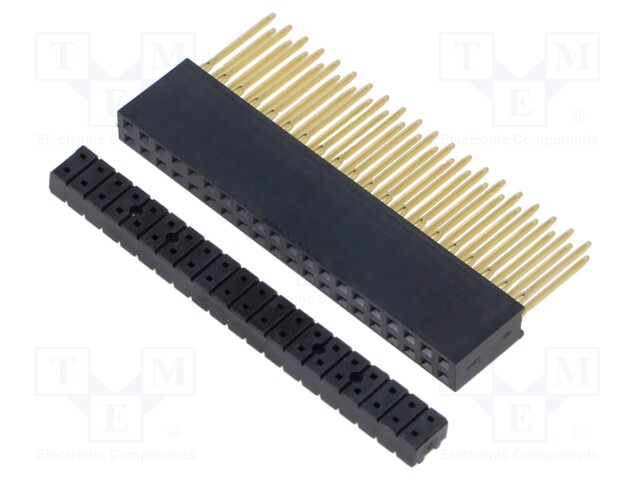 Socket; pin strips; female; 2.54mm; PIN: 40; THT; on PCBs; straight