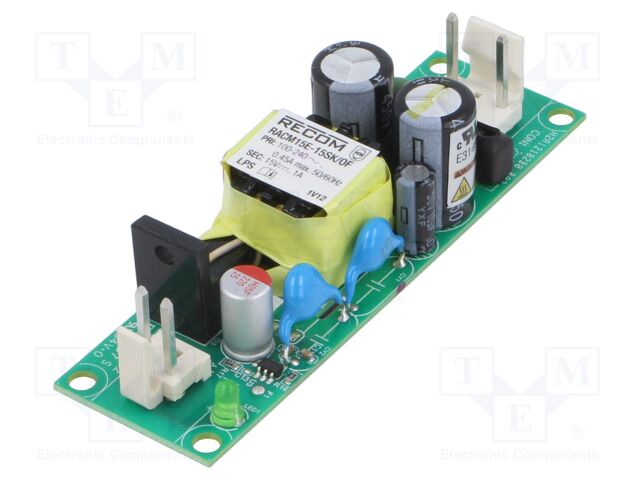 Converter: AC/DC; 15W; 80÷275VAC; Uout: 15VDC; Iout: 1A; 85%; 4.2kV