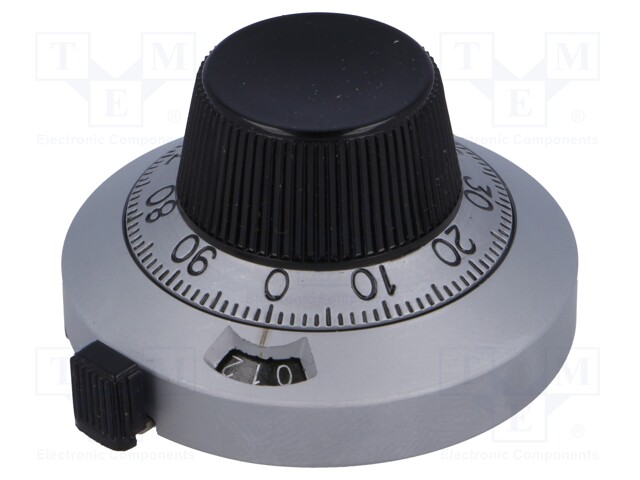 Precise knob; with counting dial; Shaft d: 6.35mm; Ø46x25.4mm