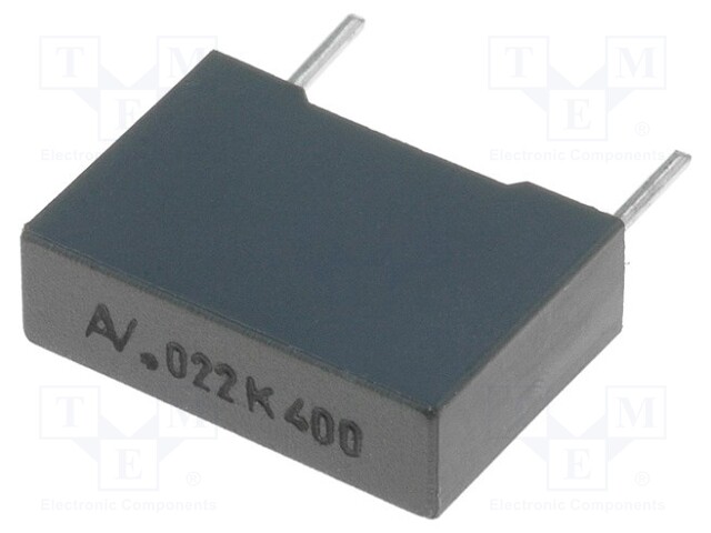 Capacitor: polyester; 22nF; 200VAC; 400VDC; Pitch: 10mm; ±10%
