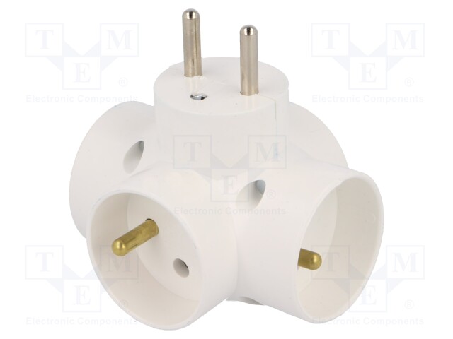 Connector: AC supply; splitter; Layout: 2P+PE; white