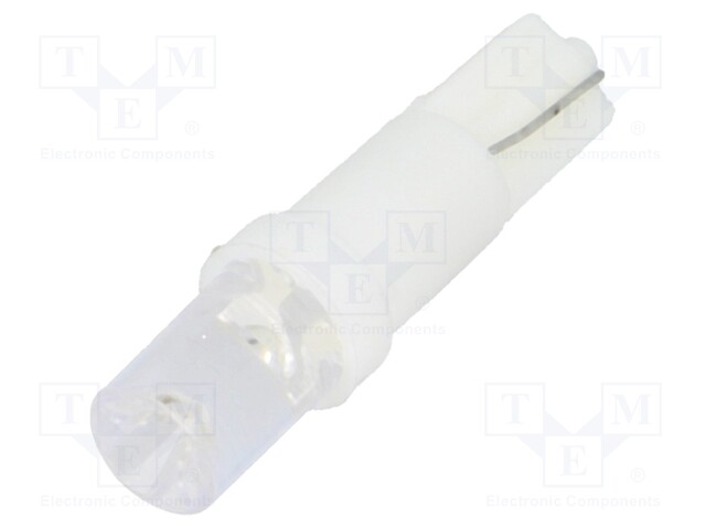 LED lamp; green; T5; Urated: 12VDC; 3.5lm; No.of diodes: 1; 0.24W