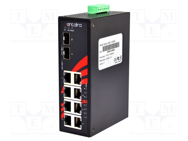 Industrial module: switch PoE Ethernet; unmanaged; 48÷55VDC