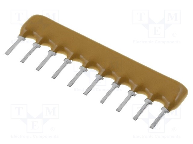Fixed Network Resistor, 3.3 kohm, 4600X Series, 9 Elements, Bussed, SIP, 10 Pins