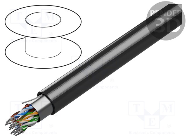 Wire; RS232,RS422; 9x2x24AWG; stranded; Cu; Al-PET foil; PVC; 152m