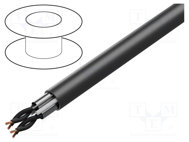 Wire; POWER 1000-YFR-TP-OS; 4x2x1mm2; stranded; Cu; PVC; black