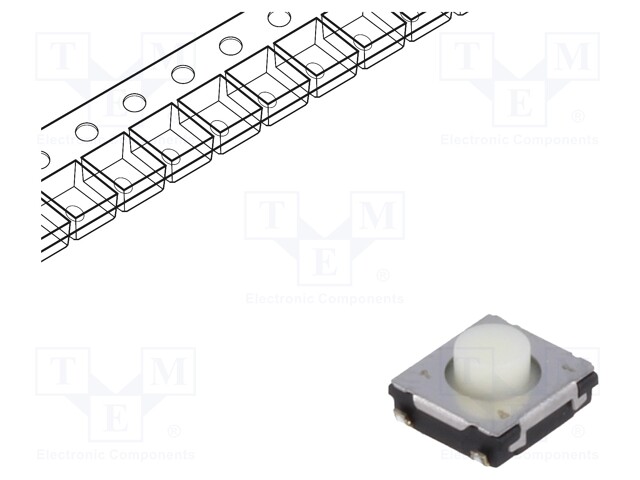 Microswitch TACT; SPST; Pos: 2; 0.02A/15VDC; SMT; none; 3.5N; 3.1mm