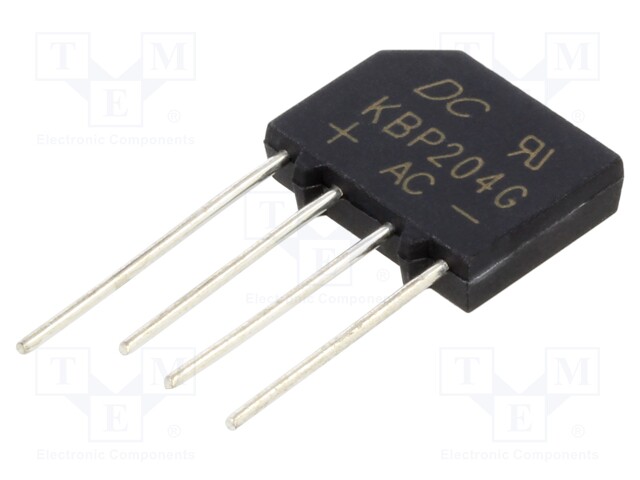 Bridge rectifier: single-phase; Urmax: 400V; If: 2A; Ifsm: 60A; flat