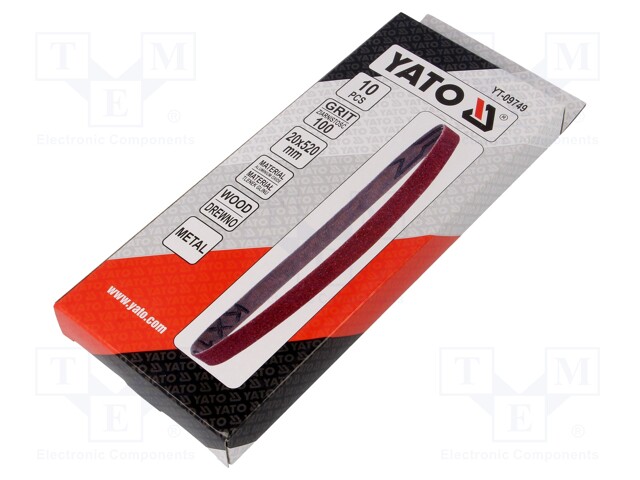 Endless sanding belt; L: 520mm; W: 20mm; Application: YT-09742