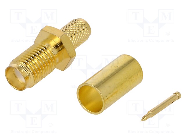 Plug; SMA; male,reverse; straight; RG58; crimped; for cable