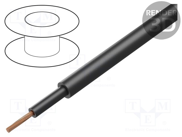 Wire: mains; ÖLFLEX® FD 90; 1x10mm2; PVC; black; stranded; Cu; 10mm2