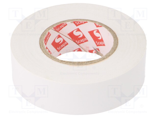 Tape: electrical insulating; W: 19mm; L: 20m; Thk: 0.13mm; white