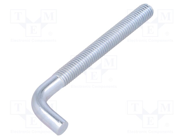 Hook; straight; steel; zinc; Thread len: 75mm; Overall len: 100mm