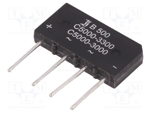 Bridge rectifier: single-phase; Urmax: 1kV; If: 5A; Ifsm: 150A; flat