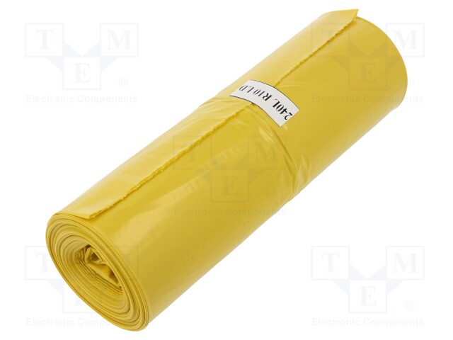 Trash bags; LDPE; Colour: yellow; 10pcs; 240l