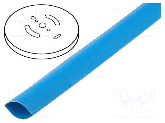 Heat shrink sleeve; glueless; 2: 1; 19.1mm; blue; polyolefine