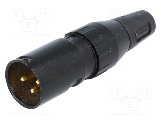 Plug; XLR; male; PIN: 3; straight; for cable; soldering; gold-plated