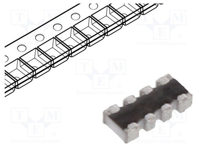 Fixed Network Resistor, 33 ohm, YC124 Series, 4 Elements, Isolated, 0804 [2010 Metric], 8 Pins