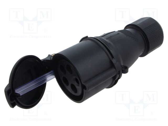 Connector: AC supply 3-phase; plug; female; straight; for cable