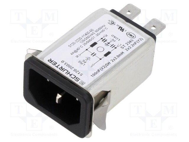 Connector: AC supply; socket; male; 4A; 250VAC; IEC 60320; C14 (E)