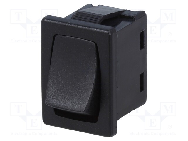 ROCKER; SPST NC + NO; Pos: 2; 6A/250VAC; black; 20mΩ; Body: black